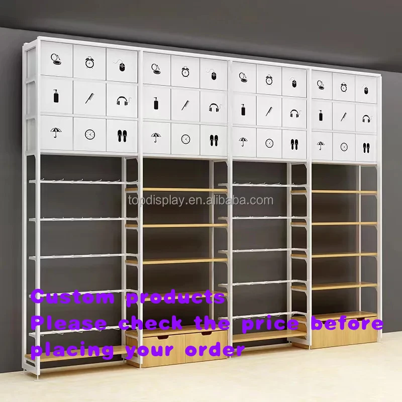 

custom.Light-duty Single-sided Wall Shelves Whole Design Boutique Supermarket Hair Accessories Sunglasses Display Shelves
