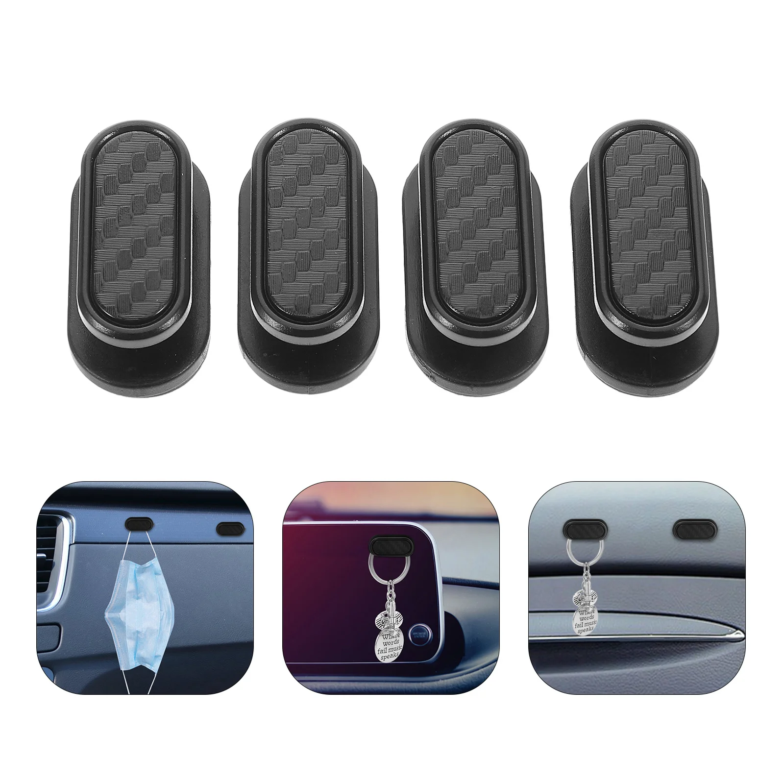 

4Pcs Car Mini Hooks Durable Easy Install Invisible Auto Dashboard Organizers Car Sticky Hooks Electric Vehicle Hanging Hook