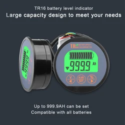 DC 8-80V 50A 100A 350A TR16 Battery Tester Coulomb Counter Meter Battery Capacity Indicator Ammeter Voltmeter Battery Tester