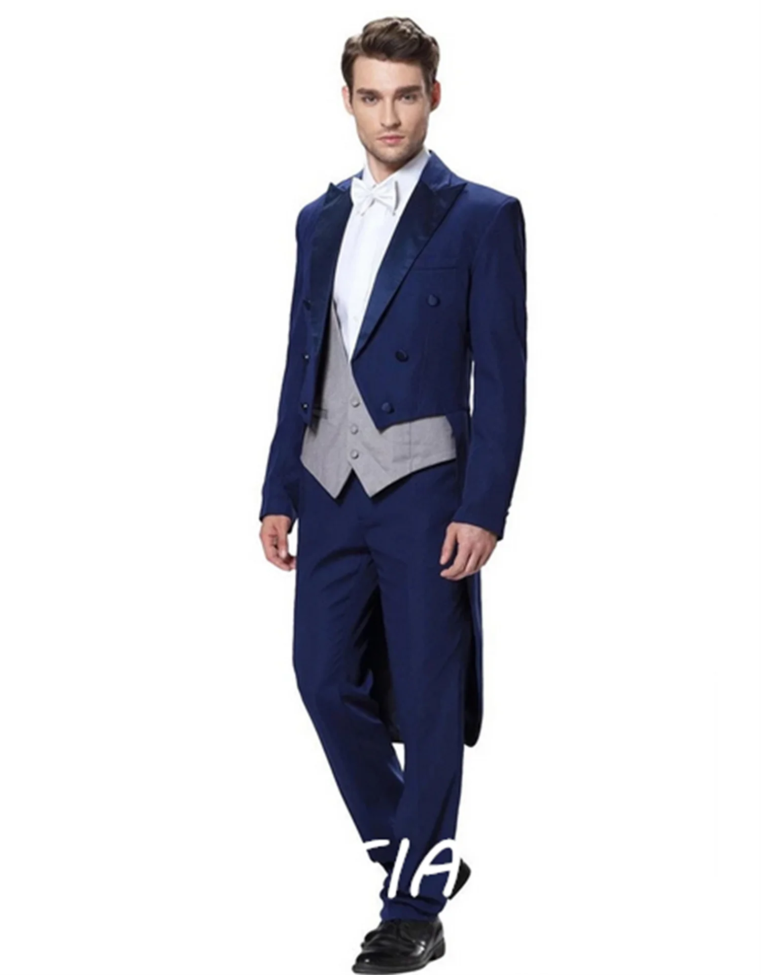 

CustomizedNew Fashion Tuxedo Men's Three Piece New Wedding suit Tailcoat & Tuxedo Jackets Vest Pants Suits Costume Homme Long Te