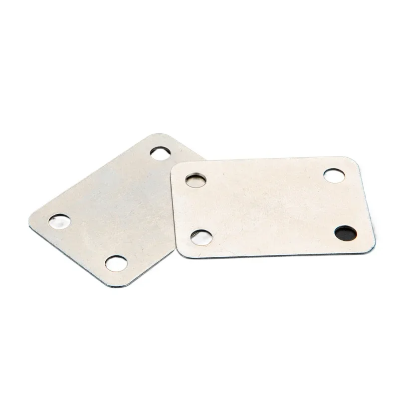 Pièce plate carrée en acier FiosphStraight, code d'angle à un mot, attaches de meubles en fer, accessoires de quincaillerie