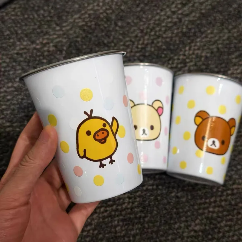 Rilakkuma 304 Stainless Steel Cup Insulated Mug Thickened Cute Cartoon Water Cup Home Dormitory Toothbrush Cup High Aesthetic