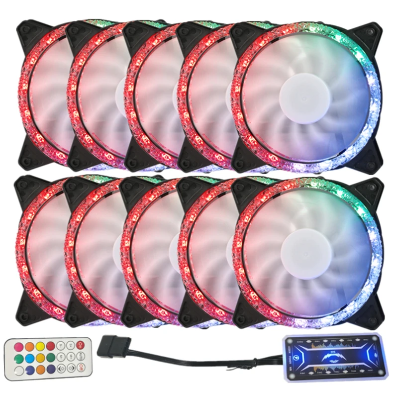 PCled Chassis Fan 6pin Ultra Silent DC 12V Computer Rgb Light Emitting 12025 Cooling  Air-Cooled Desktop CF Host Chassis Cooling