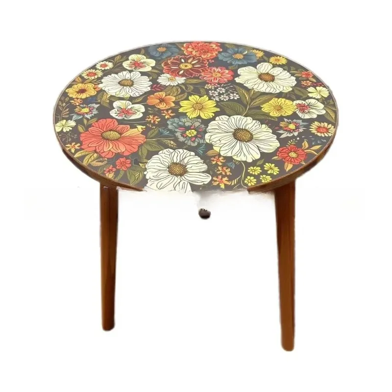 

Tea table American printing simple small round table sidetable house sofa