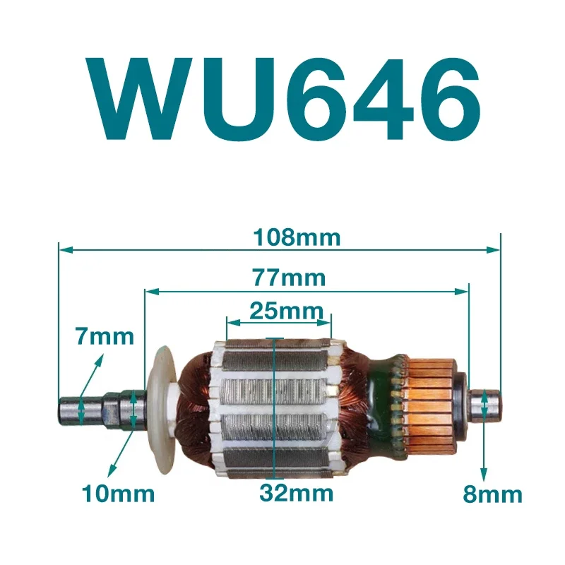 

AC220-240V якорная катушка для Worx WU646, бумажный шлифовальный ротор, якорь, катушка статора, запасные части