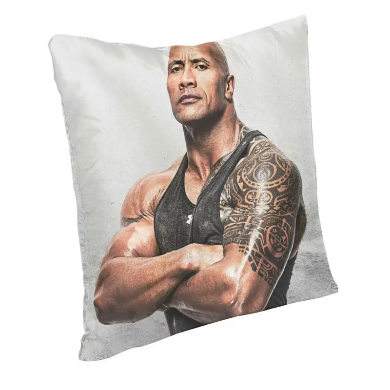 The Rock Face Dwayne Throw Pillow Covers Decor Home Fashion Famous Actor Johnson Cushions Cover for Sofa Square Pillowcase