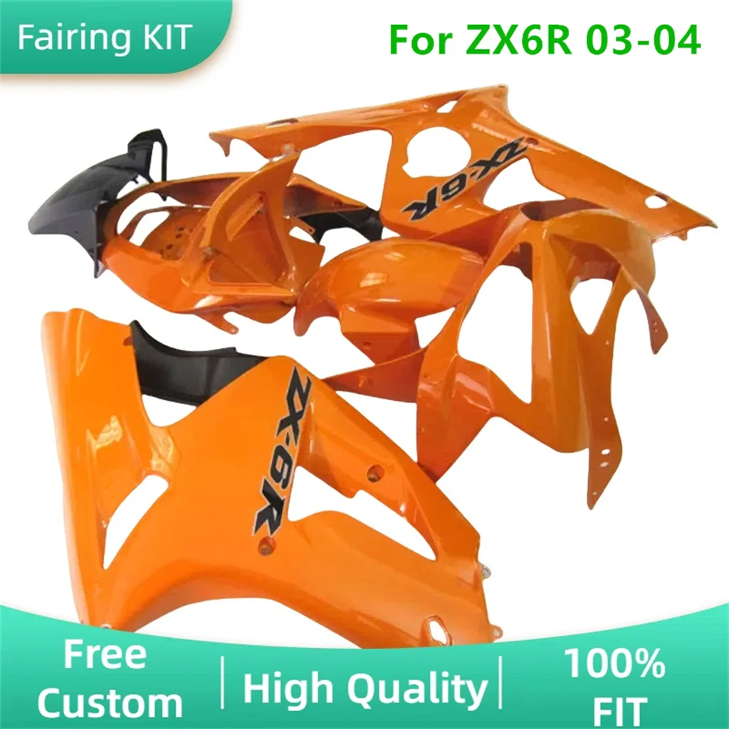 Free Custom ABS Plastic Fairings Set for Kawasaki ZX6R 2003 2004 ZX-6R 636 ZX 6R 03 04 High Grade Motorcycle Body Repair Bodykit