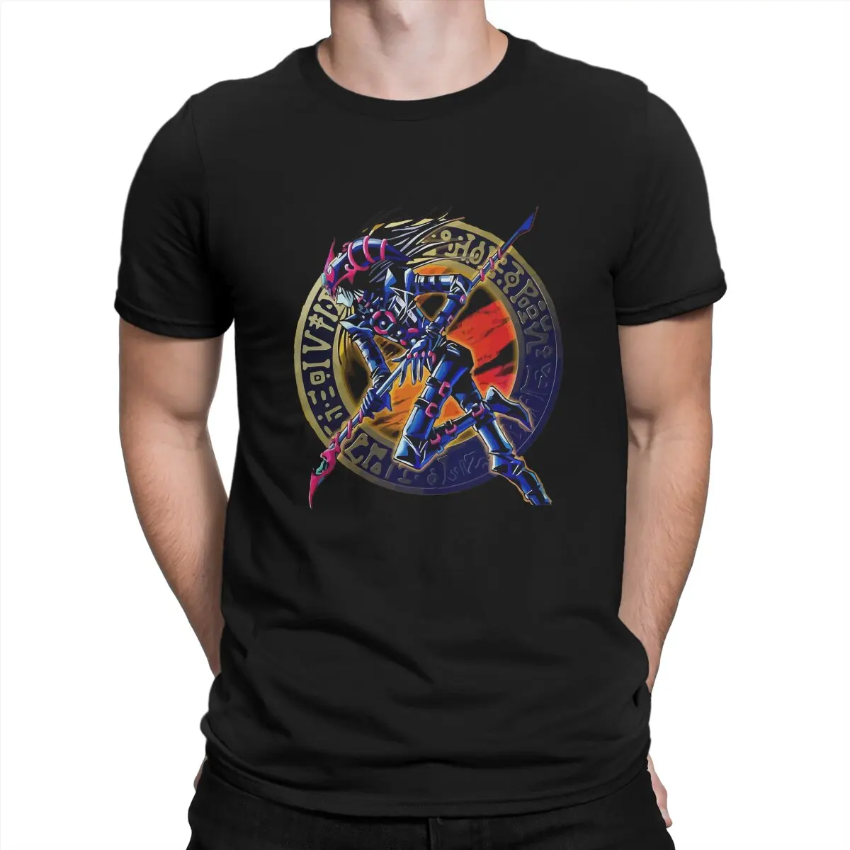 Dark Magician of Chaos T-Shirts for Men Yu Gi Oh Duel Monsters Cards Crazy Tee Shirt O Neck Short Sleeve T Shirts