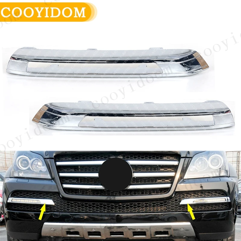 Car Front Bumper Daytime running lamp Chrome Trim Molding Cover For Mercedes Benz W164 GL350 450 2010-2012 1648840423 1648840323