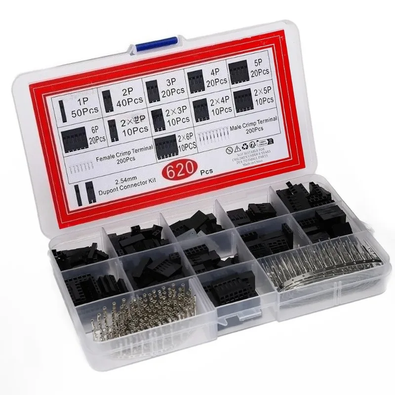 With Male/Female Crimp Pins and Header Terminal Connectors 620PCS/box Dupont Connector 2.54mm Jumper Wire Housing Kit