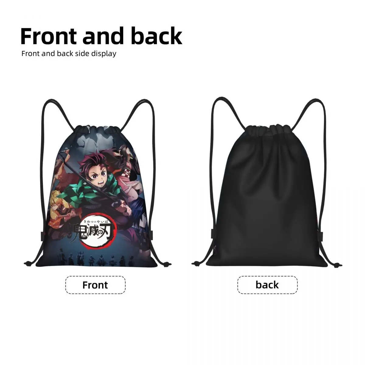 مخصص شيطان القاتل كيميتسو نو يابا الرباط حقائب الظهر خفيفة الوزن أنيمي مانغا رياضة الرياضة Sackpack أكياس للسفر