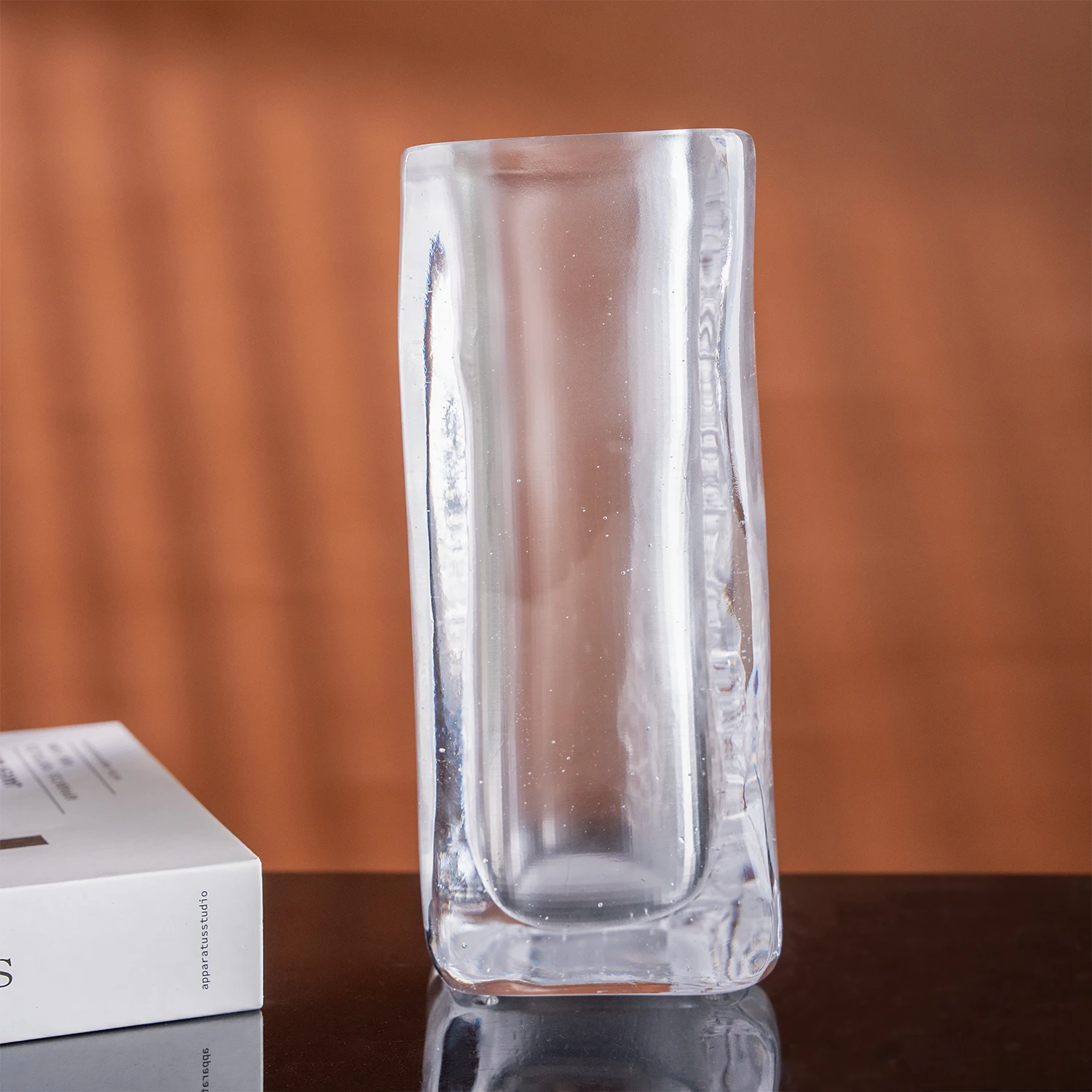 %W# Manufacturer Direct 24cm Tall Crystal Glass Vase  Clear Modern Home Decor Centerpiece for Wedding Home Hotel Decoration
