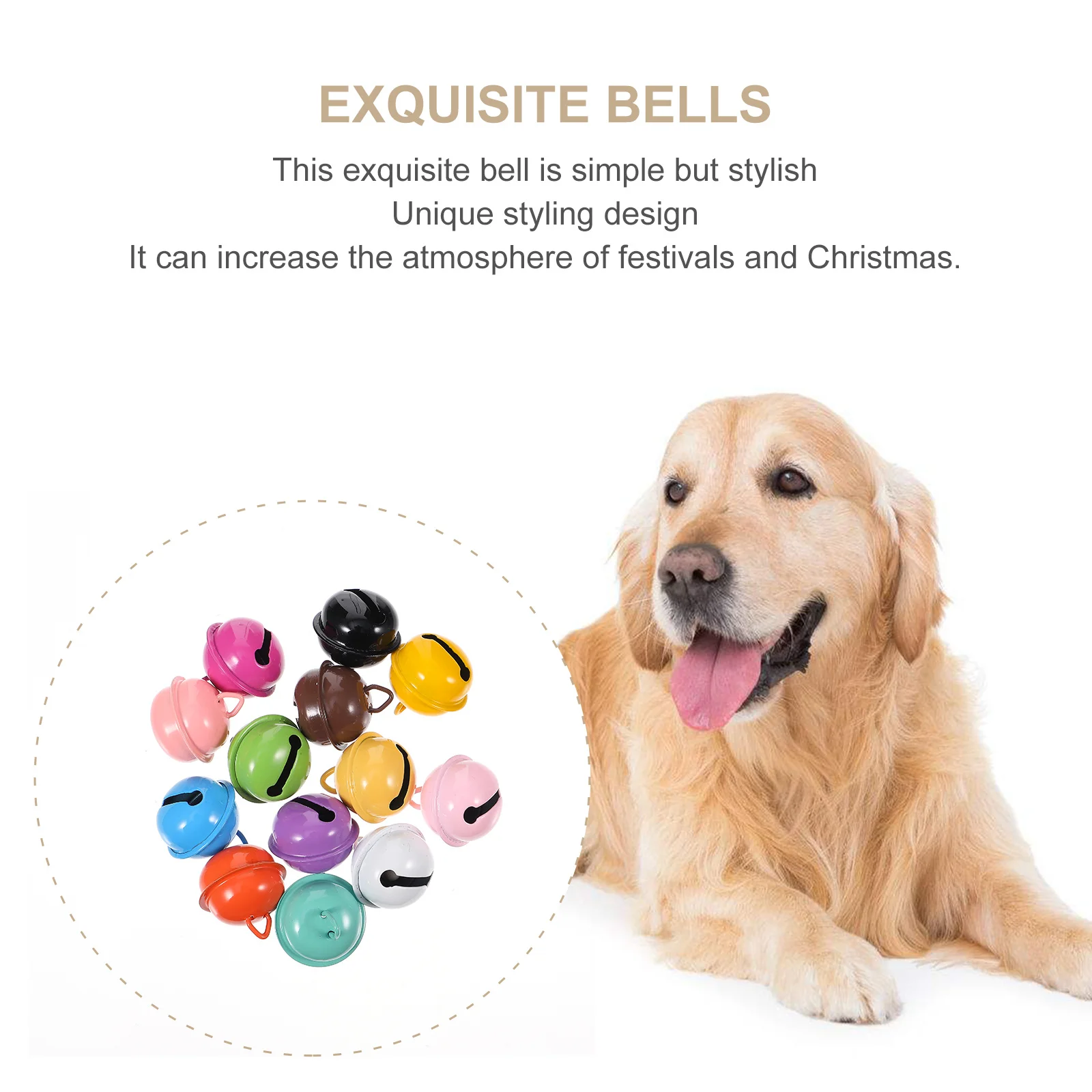 

50Pcs Colorful Bells Festive Bell Adornment for Holiday Christmas Decoration Pet Collar Accessory Keychain DIY Jewelry Component
