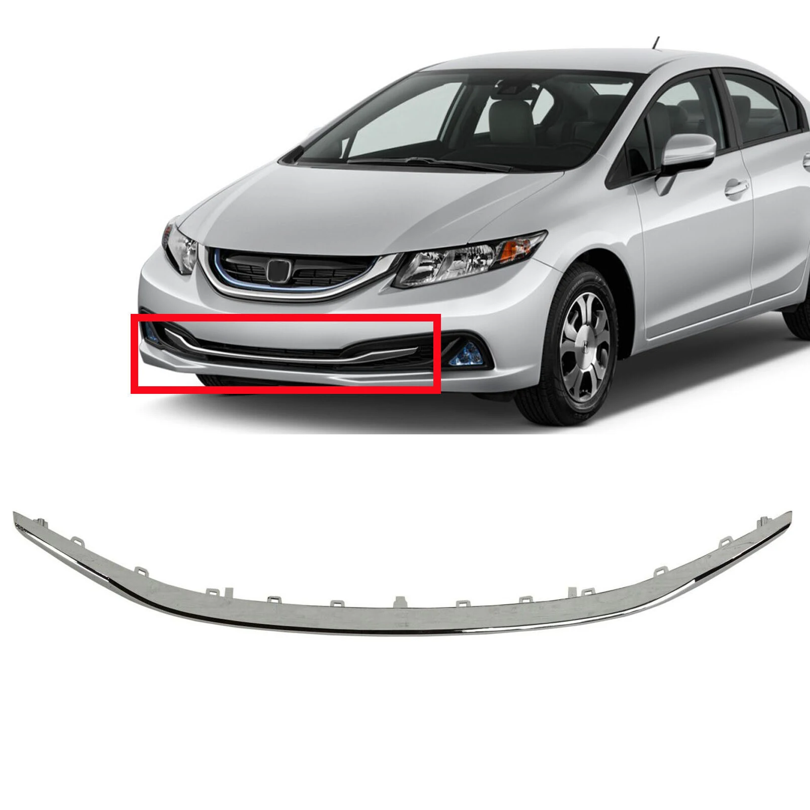 

oem car accessories body parts front bumper trim chrome molding for 2013 2014 2015 SEDAN