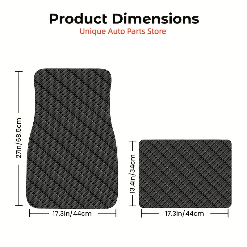 4pcs Car Floor Mats (2D Flat), Textured Pattern, Polyester Material, Stylish And Attractive, Designed Specifically for Car Inter
