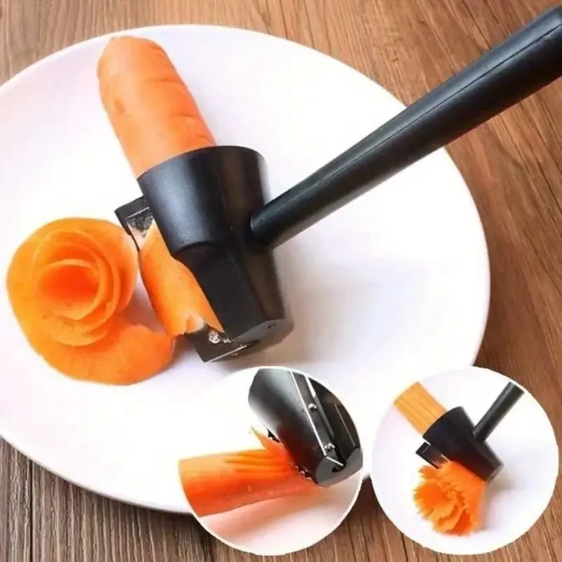 1Pc Multi-Function Vegetable Cutter Pattern Carving Mold Carving Curling Paring Knife Pattern Fancy Fruit Cutting Kitchen Tools