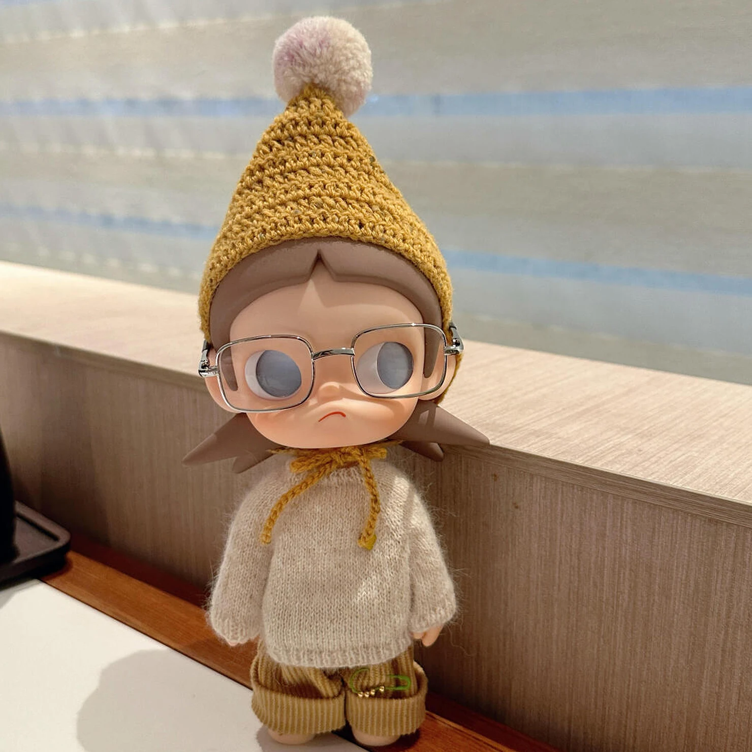 

For Zsiga Dolls Clothes Bjd1/8 Latest Fashion Cute Casual Style Yellow Hat Sweater Pants Glasses Set Decoration Gift 20cm