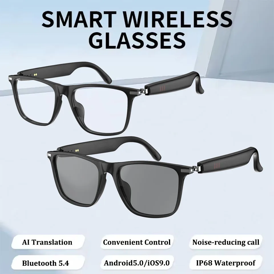 

AI Smart Audio Glasses Support 100+ Languages Translation Sunglasses Bluetooth 5.4 Noise-reducing Call Music Play Men Women 2025