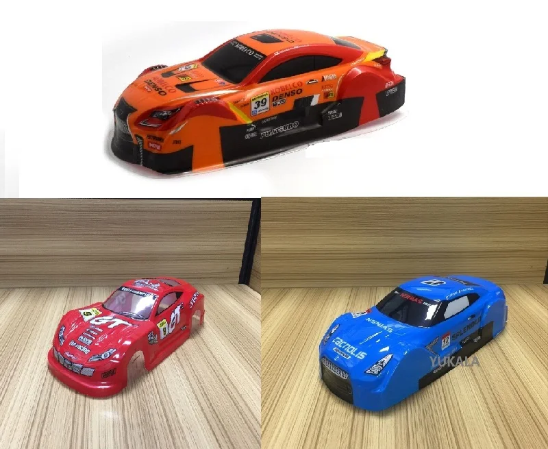 3styles PVC painted body shell for 1/14 R/C racing on-road drift cars 138mm Width 180mm wheelbase