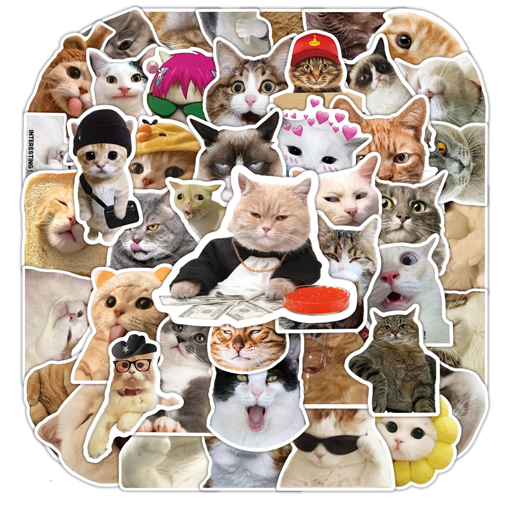 

10/30/50pcs Cute Car Animal Stickers MEME Decoration Decals Toy Graffiti Water Bottle Phone Laptop Funny Animal Kids DIY Sticker