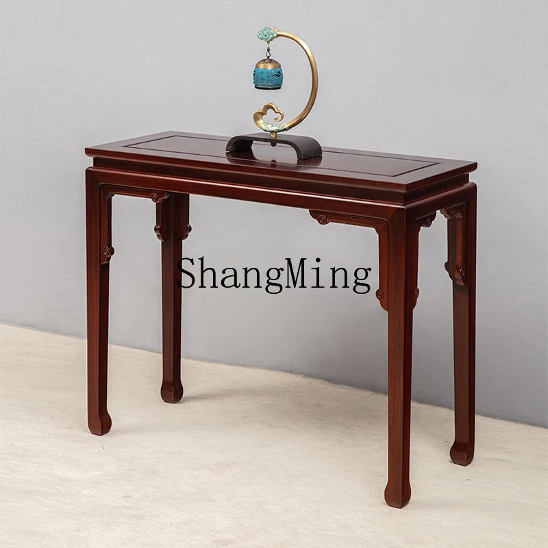 

FG mahogany strip case solid wood new Chinese flat head case entrance table against the wall table rectangular living room desk