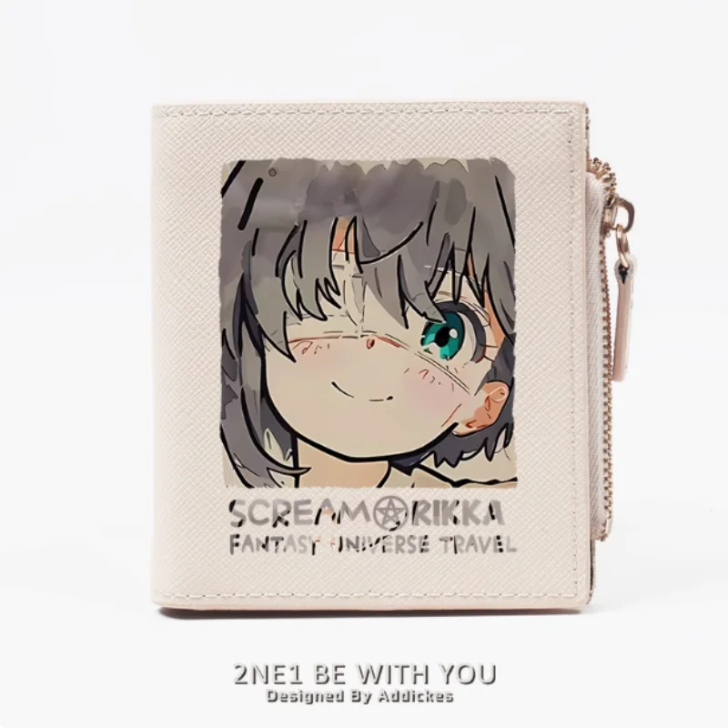 Anime Takanashi Rikka Zipper Wallet Fold Bag Multi Card  Coin Pocket Holder Fashion Kids Wallets Gift