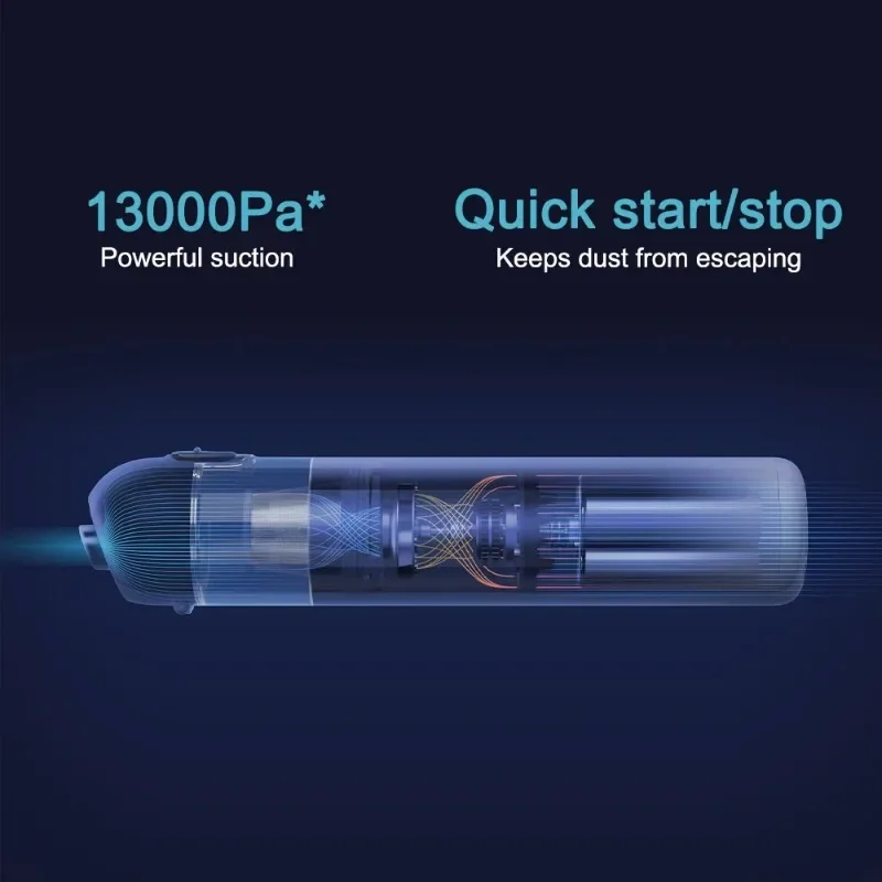 XIAOMI MIJIA 휴대용 핸드 헬드 가전 진공 청소기 자동차 미니 무선 먼지 포수 수집기 13000PA 사이클론 흡입