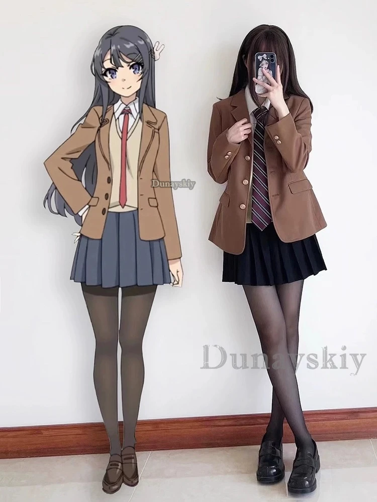 Anime Sakurajima Mai przebranie na karnawał peruka Rascal Does Not Dream of Bunny Girl Senpai Mai Sakurajima Cosplay uszy króliczka nakrycia głowy