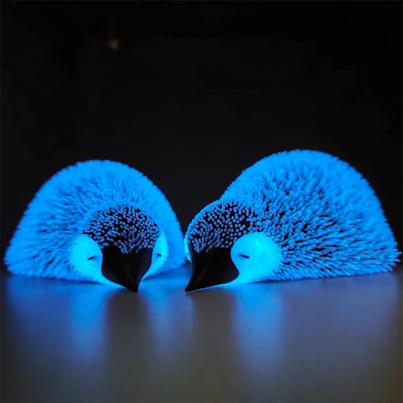 3D Printed Glow In The Dark Plush Penguin Two Poses Standing And Lying Night Light For Nursery Table Decor Gift For Kids Xmas