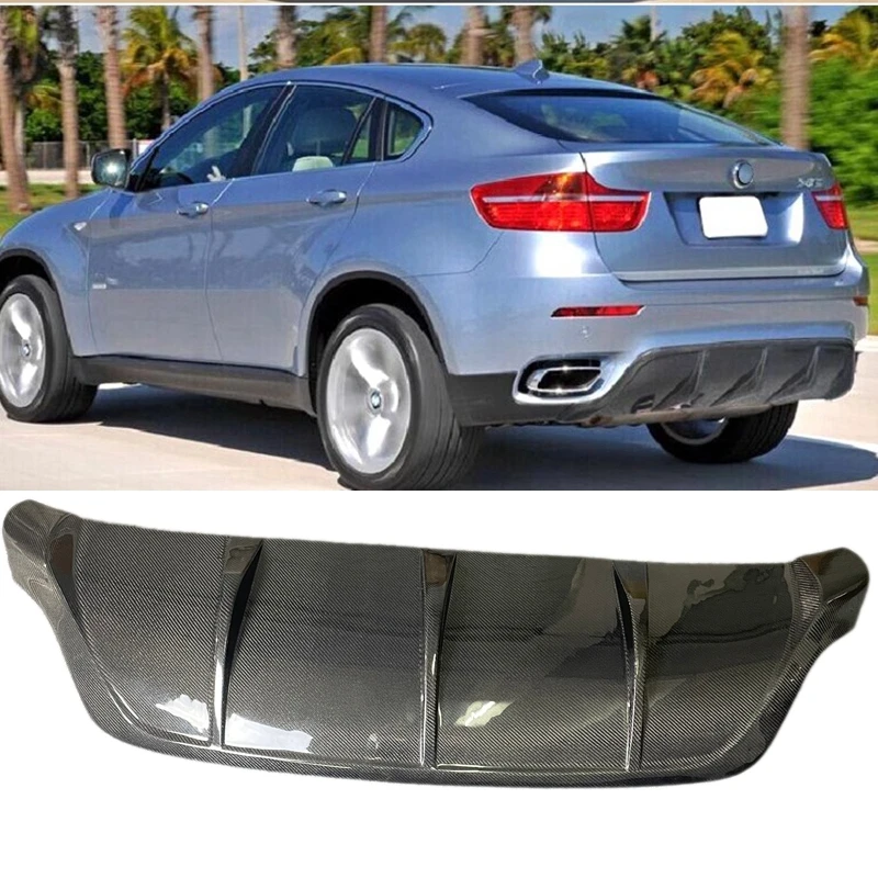 E71 ألياف الكربون شفة خلفية الناشر تصفيف السيارة لسيارات Bmw X6 E71 طقم هيكل السيارة 2008-2014