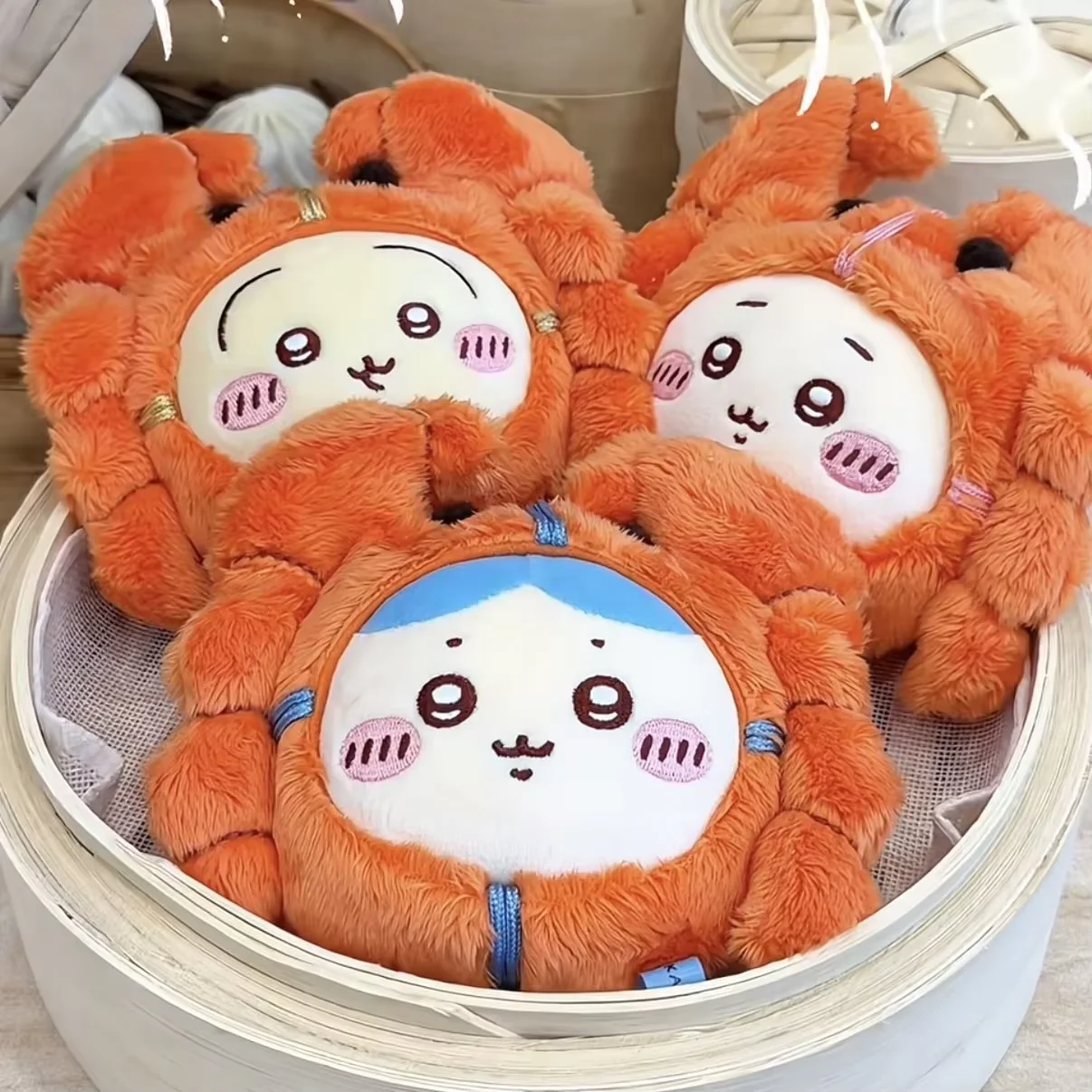 Vintage Crab Lion Dance Daruma Lucky Chiikawa Hachiware Usagi Plush Toy Pendant Cute Soft Stuffed Keychain Gift