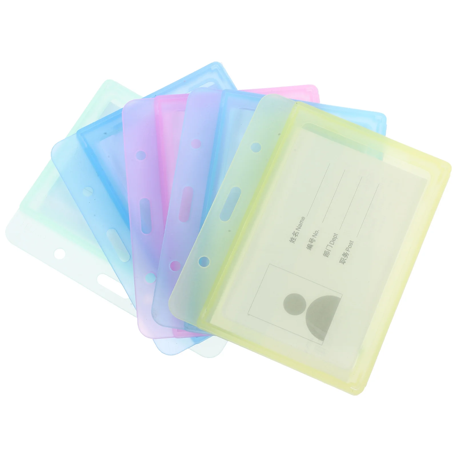 5 unidades de tarjetas de identificación horizontales de plástico duro esmerilado, para permiso de trabajo, etiqueta de empleado, pasaporte, alta transparencia, con cierre de seguridad, para escuela