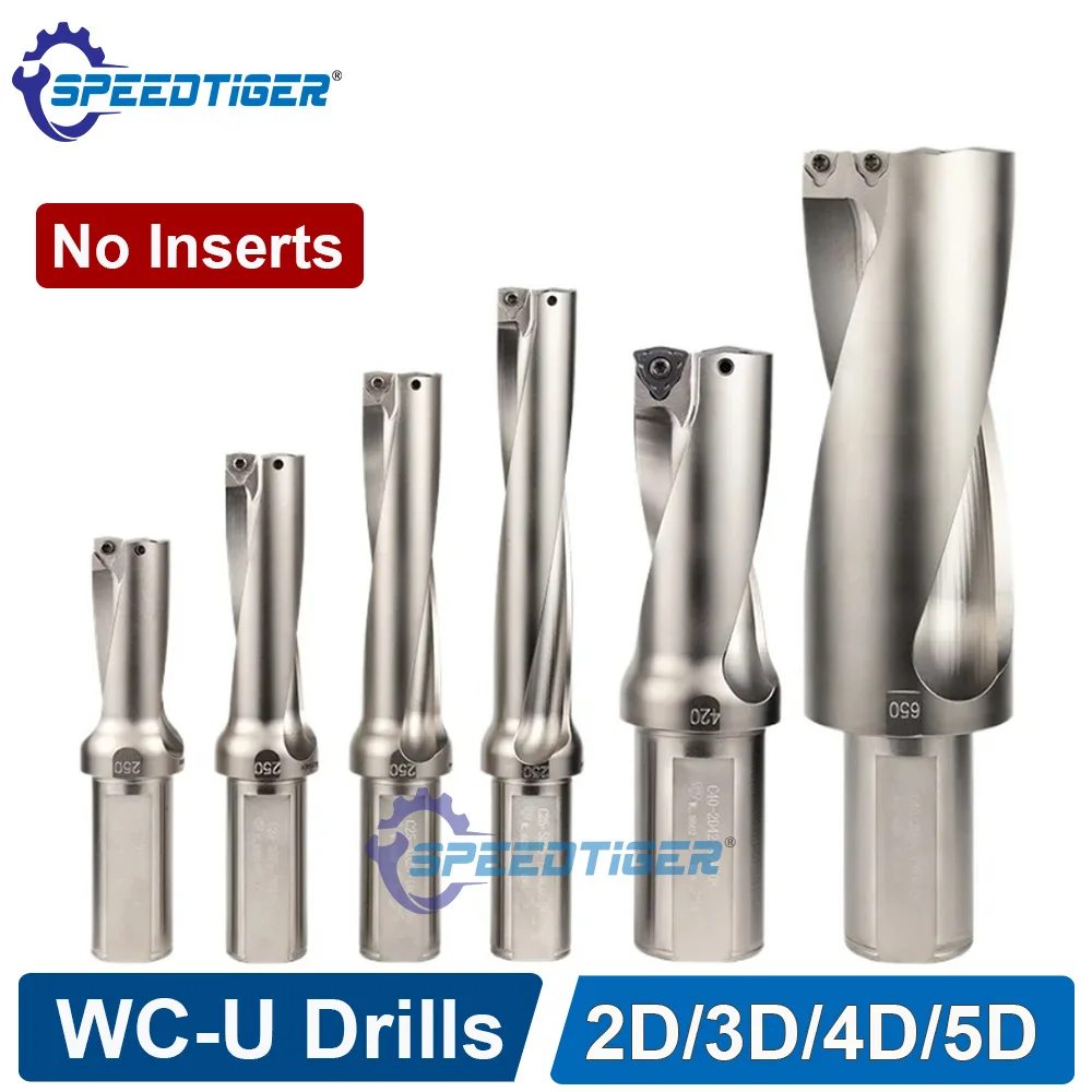 WC Series Indexable Drill U Drill Bit 10mm-50mm 2D 3D 4D 5D WCMX Insert Metal Bits Machinery Lathe CNC Internal Cooling C25 C32