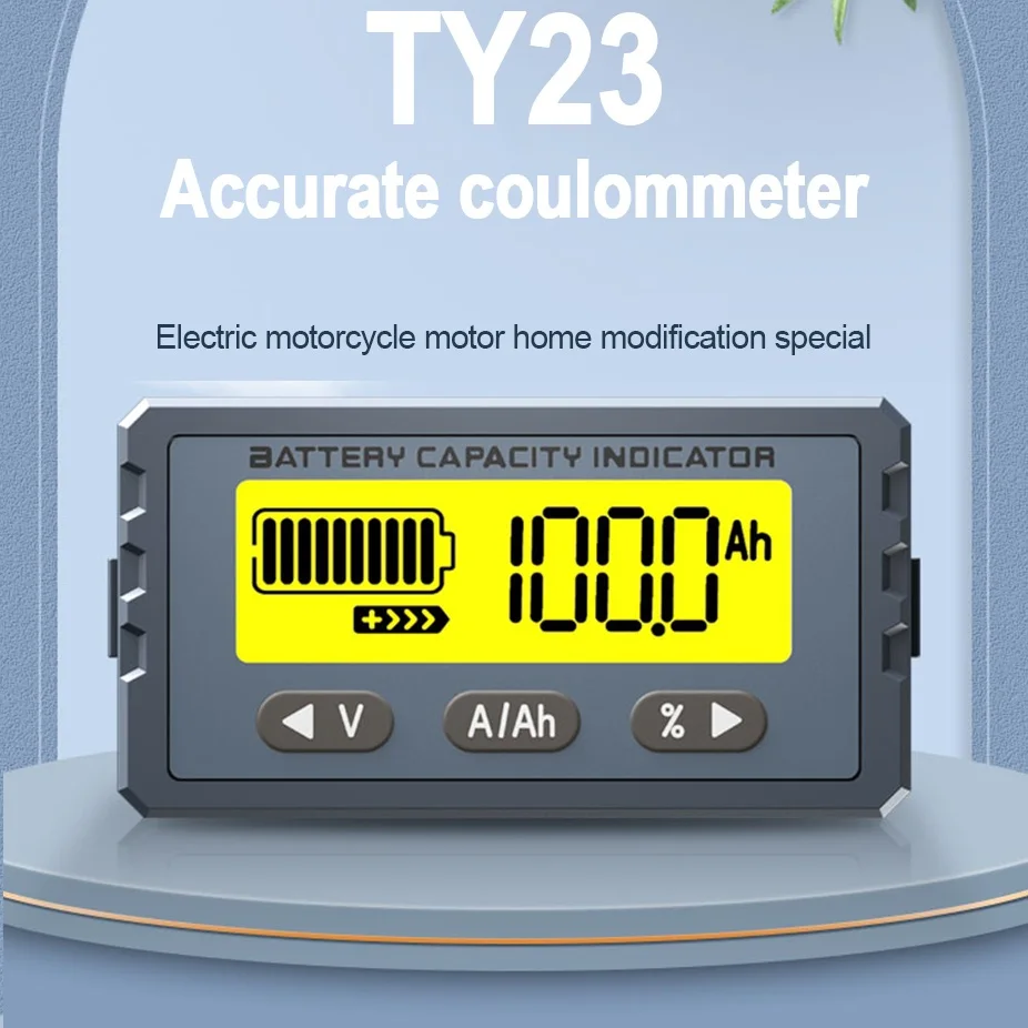 TY23 Coulomb Counter Meter Battery Capacity Indicator 8V-120V 50A 100A Li-ion lead-acid nickel metal hydride Battery Monitor