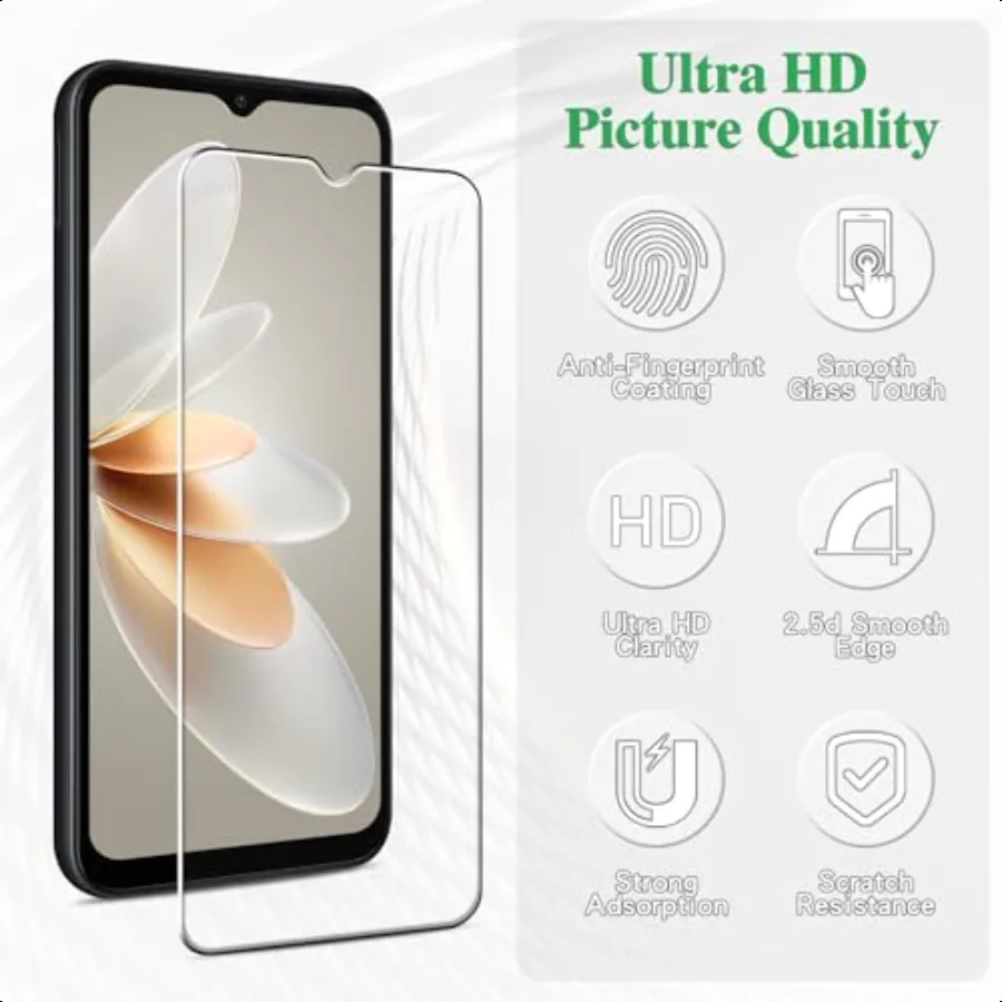 Pokolan [3Pack Screen Protector for Samsung Galaxy A14 5G Tempered Glass Bubble Free 9H Hardn Anti Scratch Easy to Install HD C - Image 2