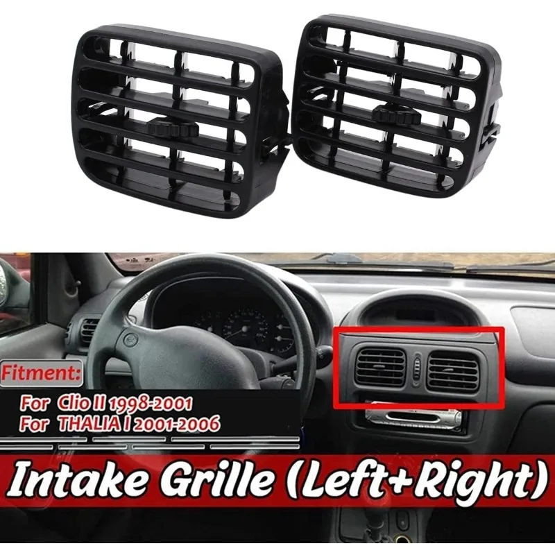 1 Par de Grelhas de Ventilação Central para Renault Clio II 1998-2001 (7702258375, 7702258279) e Thalia I 2001-2006