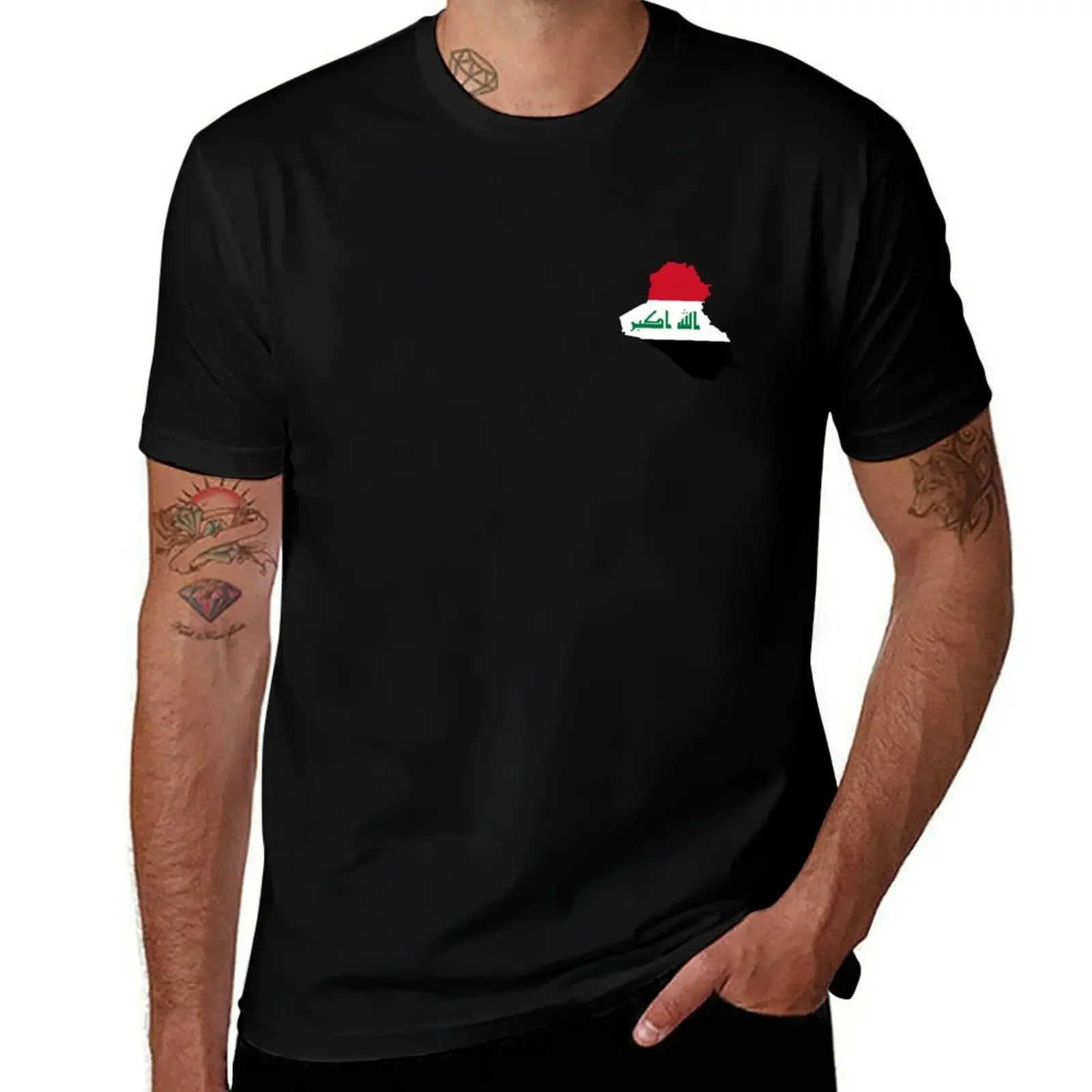 Flag Map of Iraq T-Shirt oversizeds cute tops graphic t shirts men workout shirt