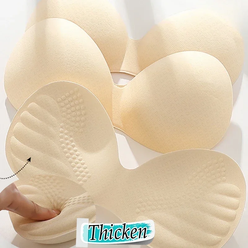 Almohadillas de esponja gruesa 3D para mujer, almohadillas de espuma para Realce de pecho, copas triangulares, almohadilla íntima para Sujetador de Bikini