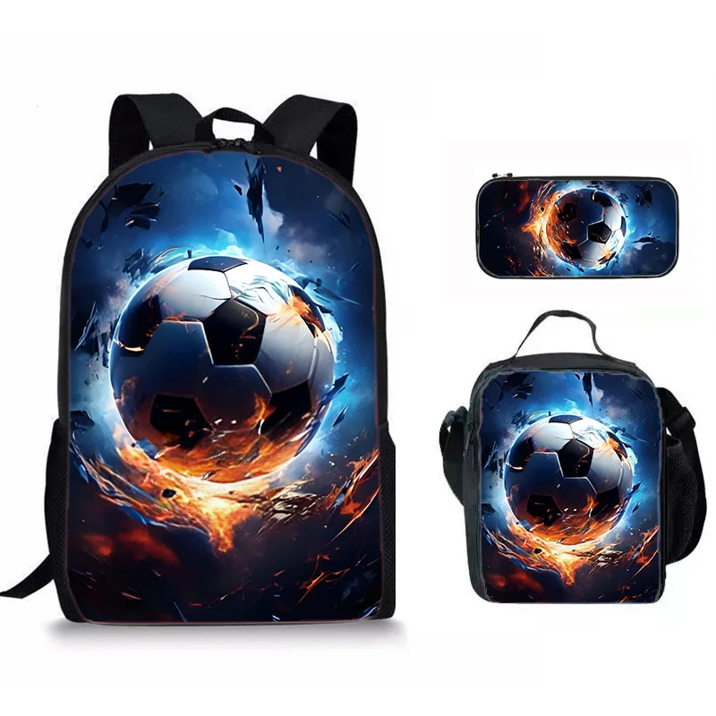 الهيب هوب شعبية مضحك جديد كرة القدم ثلاثية الأبعاد طباعة 3 قطعة/المجموعة التلميذ الحقائب المدرسية كمبيوتر محمول Daypack حقيبة الظهر Crossbody الغداء حقيبة مقلمة #6