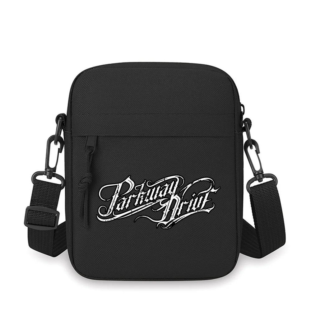 

Stylish text calligraphy design black background Men Crossbody Bag Single Shoulder Women Cartoon Anime Film Printing Design Unis