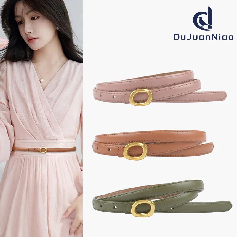 

100% genuine real leather Genuine small belt women's jeans summer simple and versatile fine decorative with multiple colors