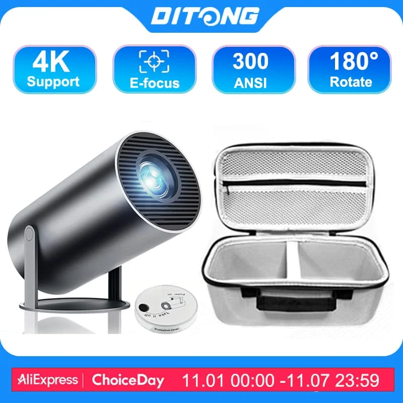 DITONG HY300 Plus Proiettore HD portatile 4K proiettore Android LED Video Home Theater Cinema Telefono mini Proiettore Film HY300 pro
