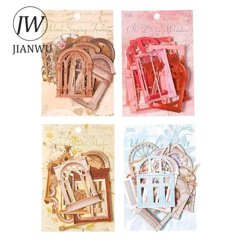 JIANWU 黄金時代の窓シリーズヴィンテージ中空風景コラージュ装飾素材紙クリエイティブジャンクジャーナル文具