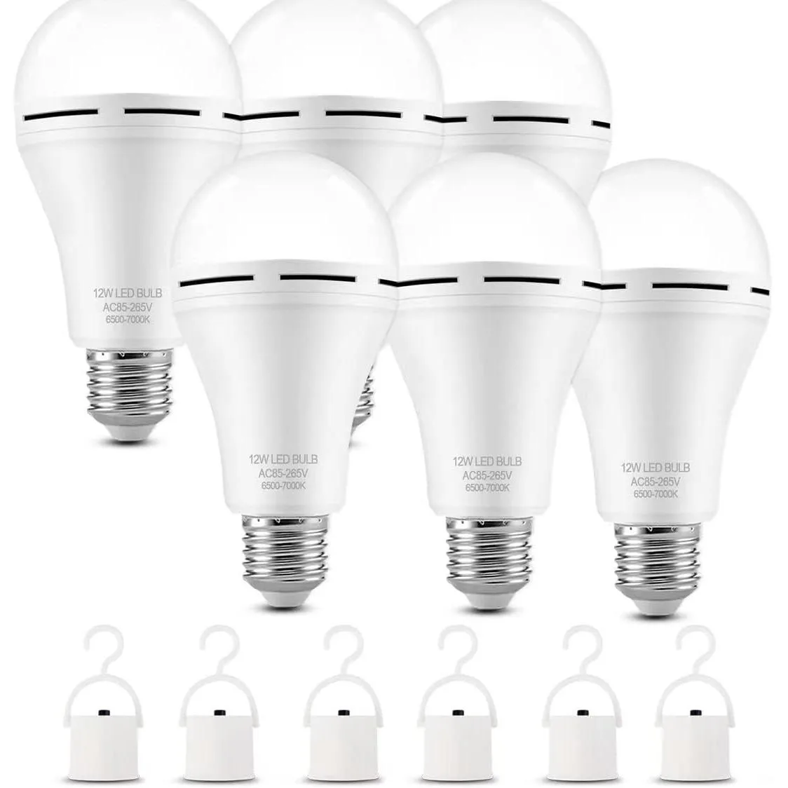

Rechargeable Emergency LED Bulb - 9W (60W Eq.), 6000K Daylight. Powers on during outages for home, camping, and emergencies.