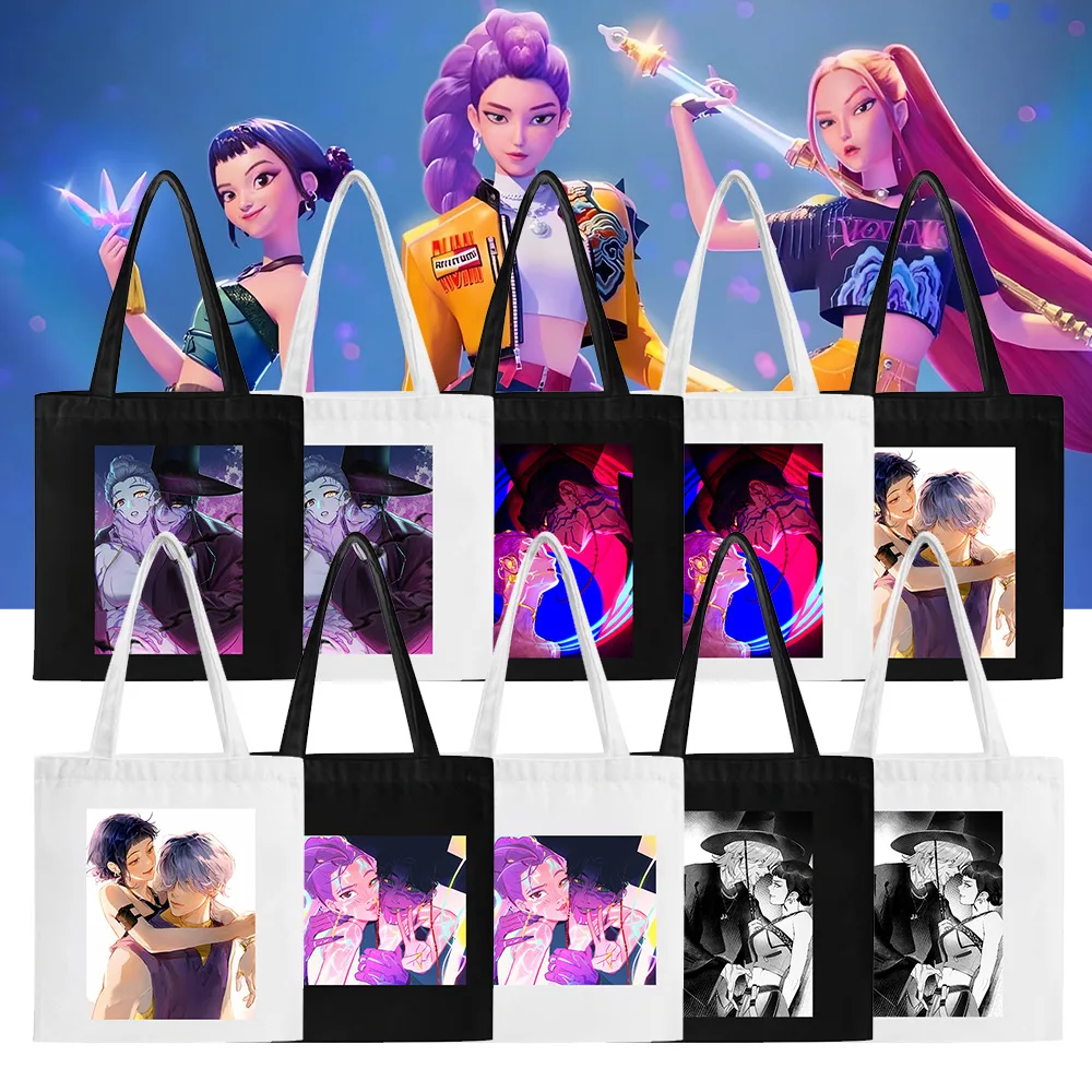 

Kpop Hunter Magic Girl Team Print Большая вместительная модная сумка на одно плечо для студентов, поездок на работу, материал из ткани Оксфорд