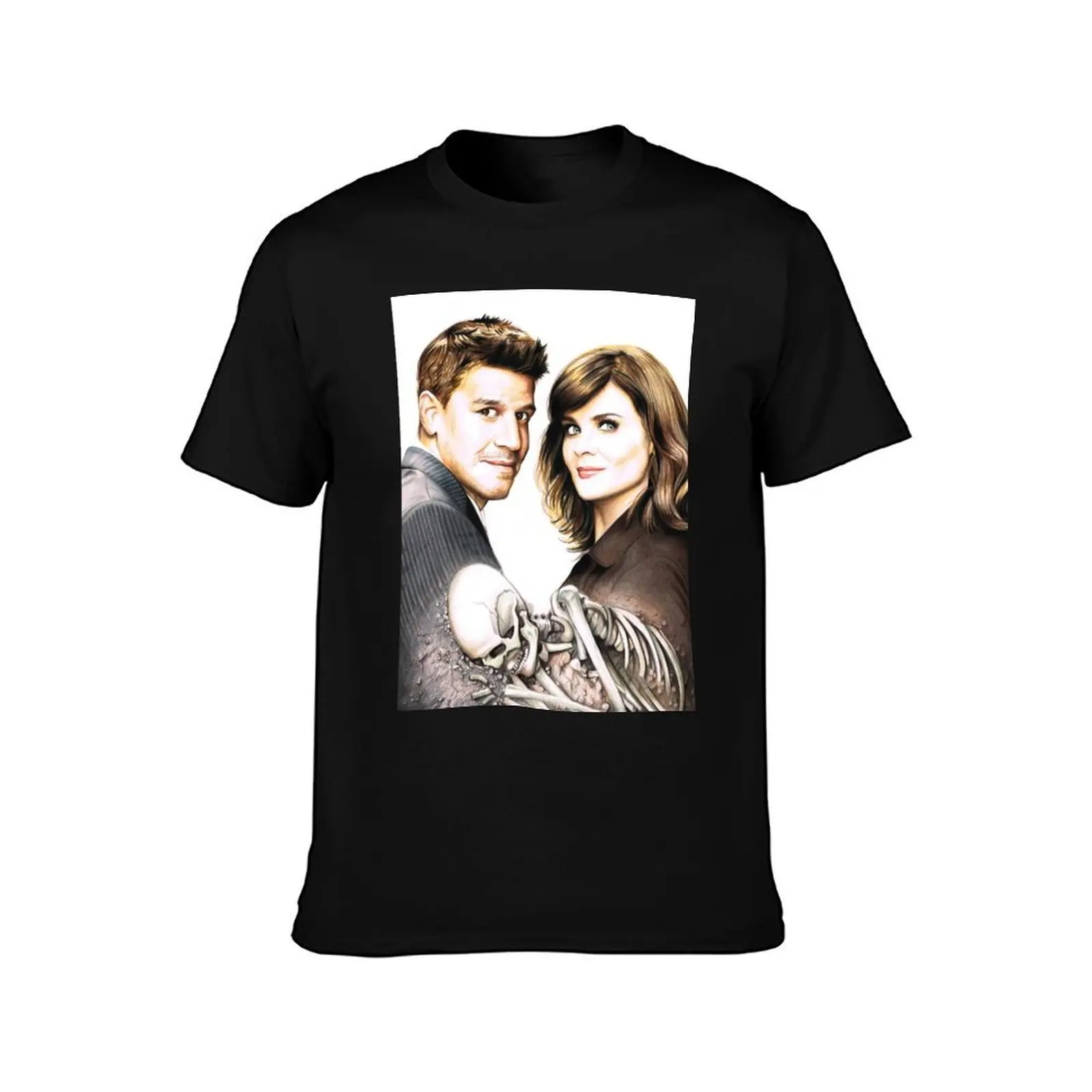 Bones and Booth T-Shirt Basic Breathable Solid Color T-Shirt
