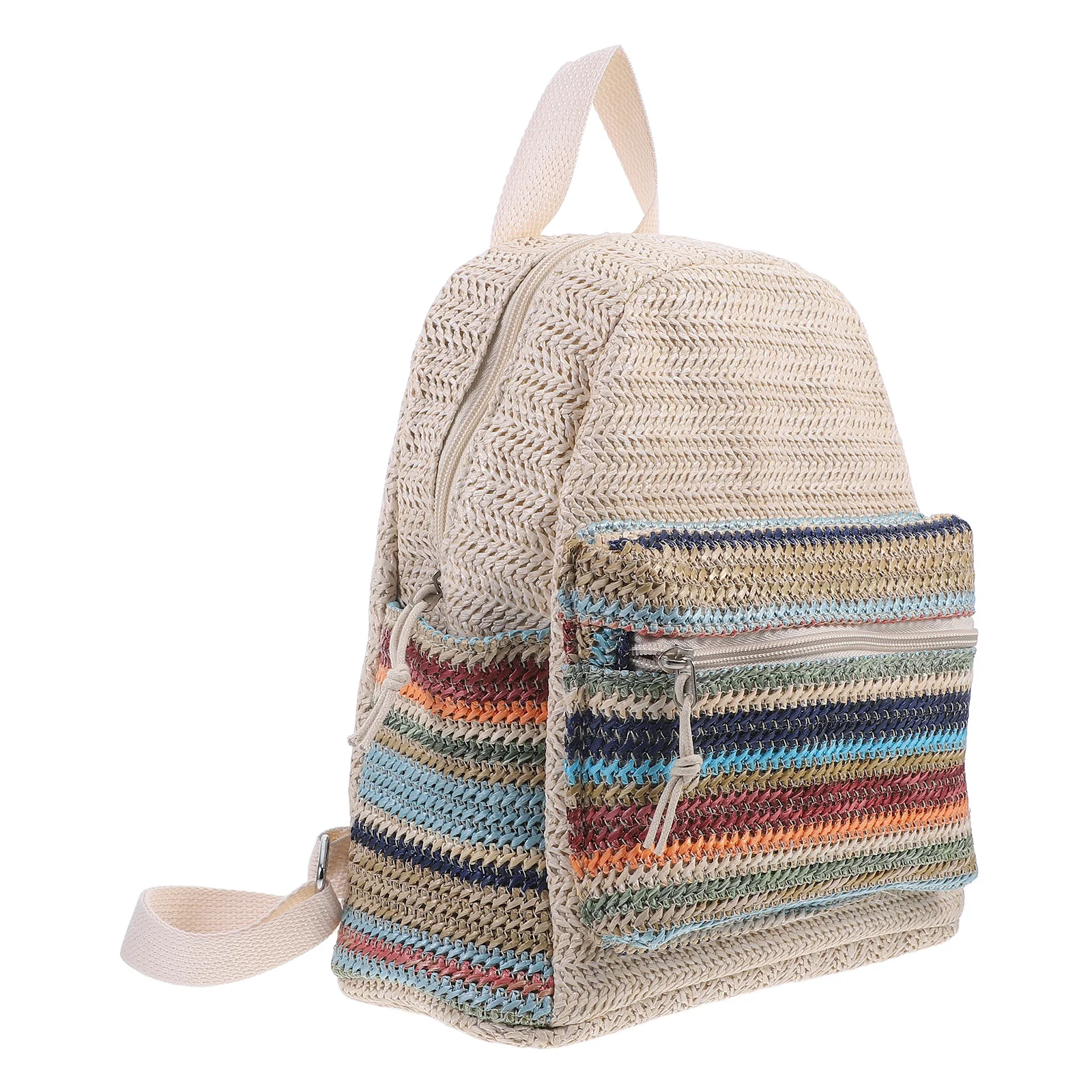 حقيبة ظهر بوليستر مزدوجة الكتف للسفر حقيبة مدرسية بحزام قابل للتعديل بسحاب لتخزين كتب الكمبيوتر المحمول في الهواء الطلق وسحاب أنيق غير رسمي