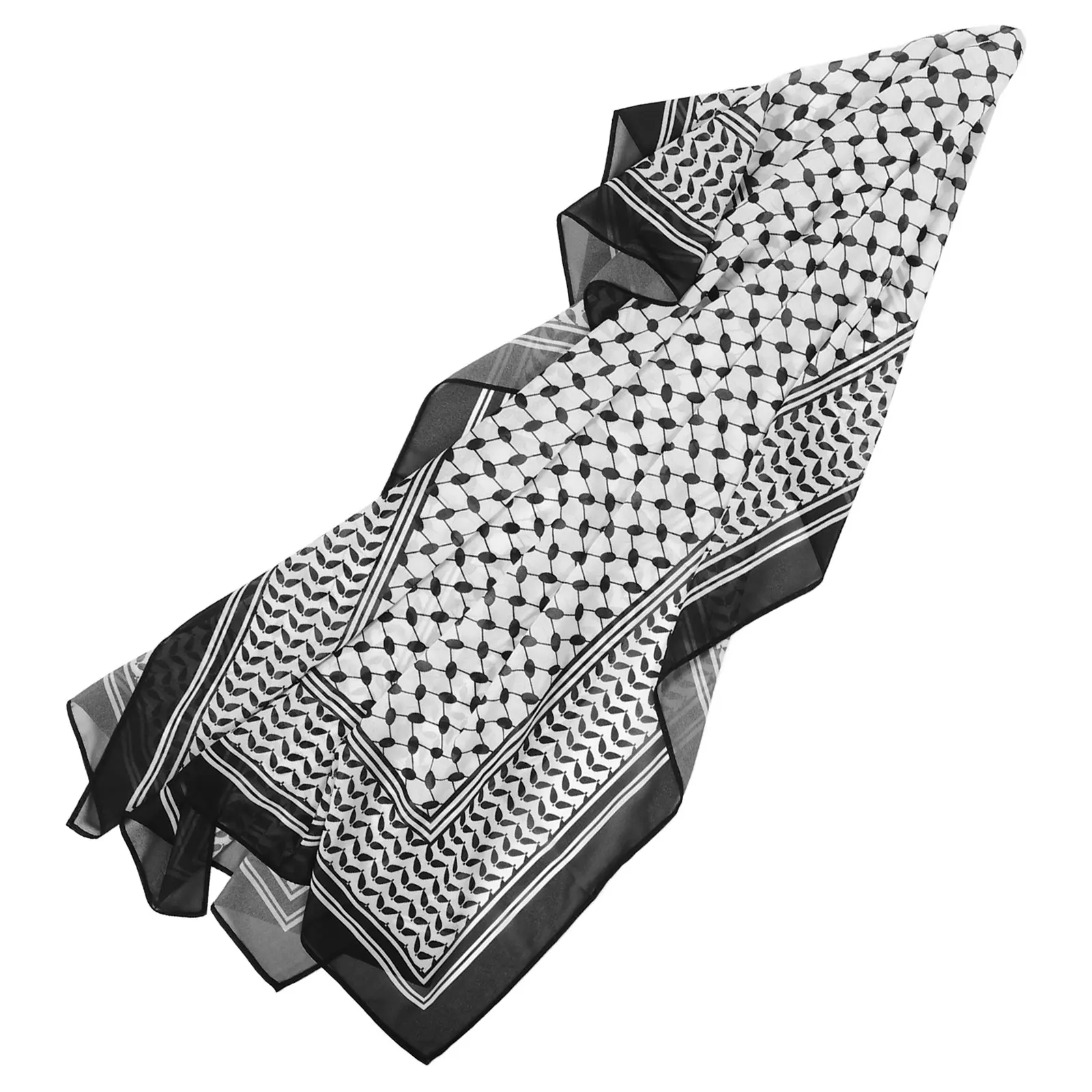 Écharpe en mousseline de soie imprimée, Design moyen-orient, châle enveloppant pour femmes et hommes, mode voyage, accessoire de fête de mariage