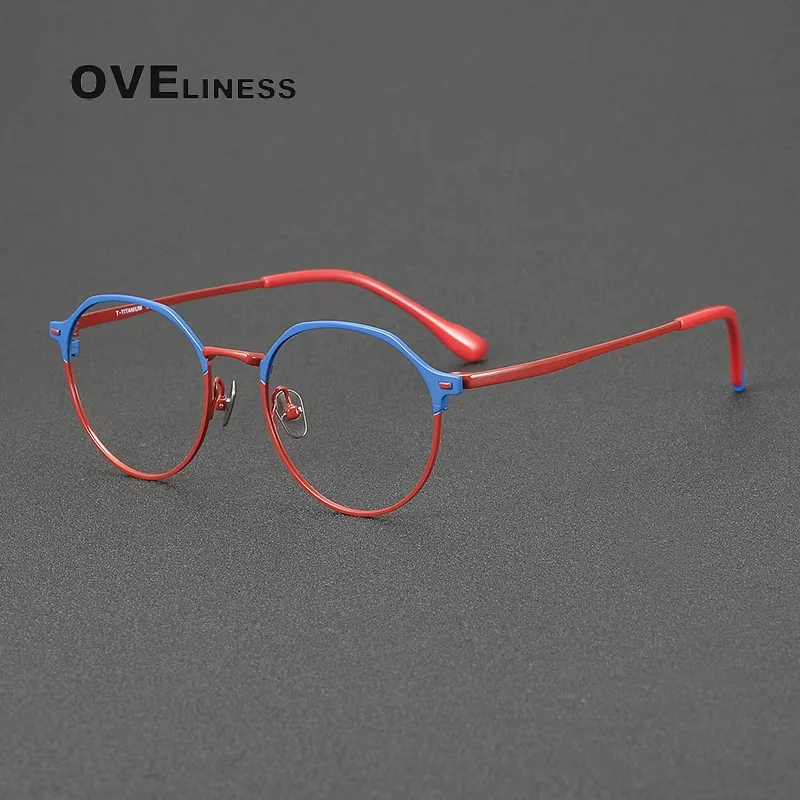

Pure Titanium Glasses Frame Men 2025 New Fashion Retro Round Eyeglasses frames women Color Eyewear spectacles