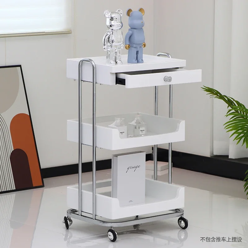 Metal White Hairdressing Trolley Rolling Portable Beauty Salon Trolley Pasta Drawers Carrello Attrezzi Spa Furniture MQ50TC